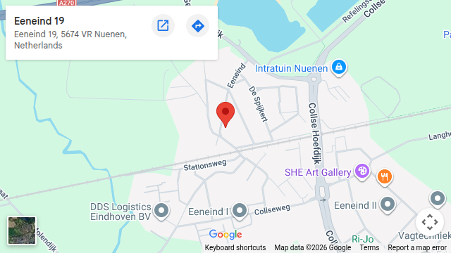 Locatie van AV-Klus op de kaart: Eeneind 19 in Nuenen